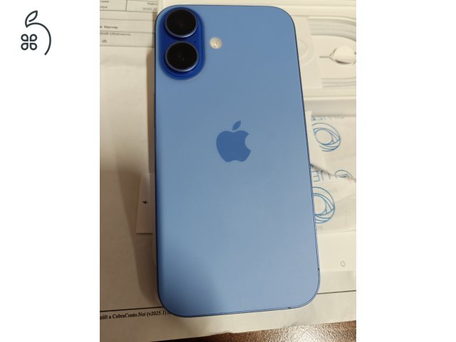 Apple iPhone 16 128GB Ultramarine Kártyafüggetlen 99%