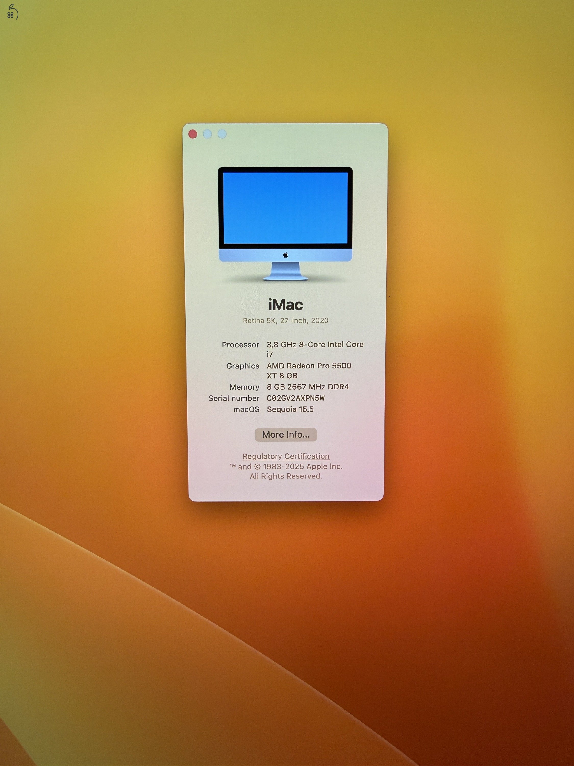 Apple iMac 27″ Retina 5K 2020 – 8-Core i7 / 512 GB SSD / Radeon Pro 5500 XT 8 GB