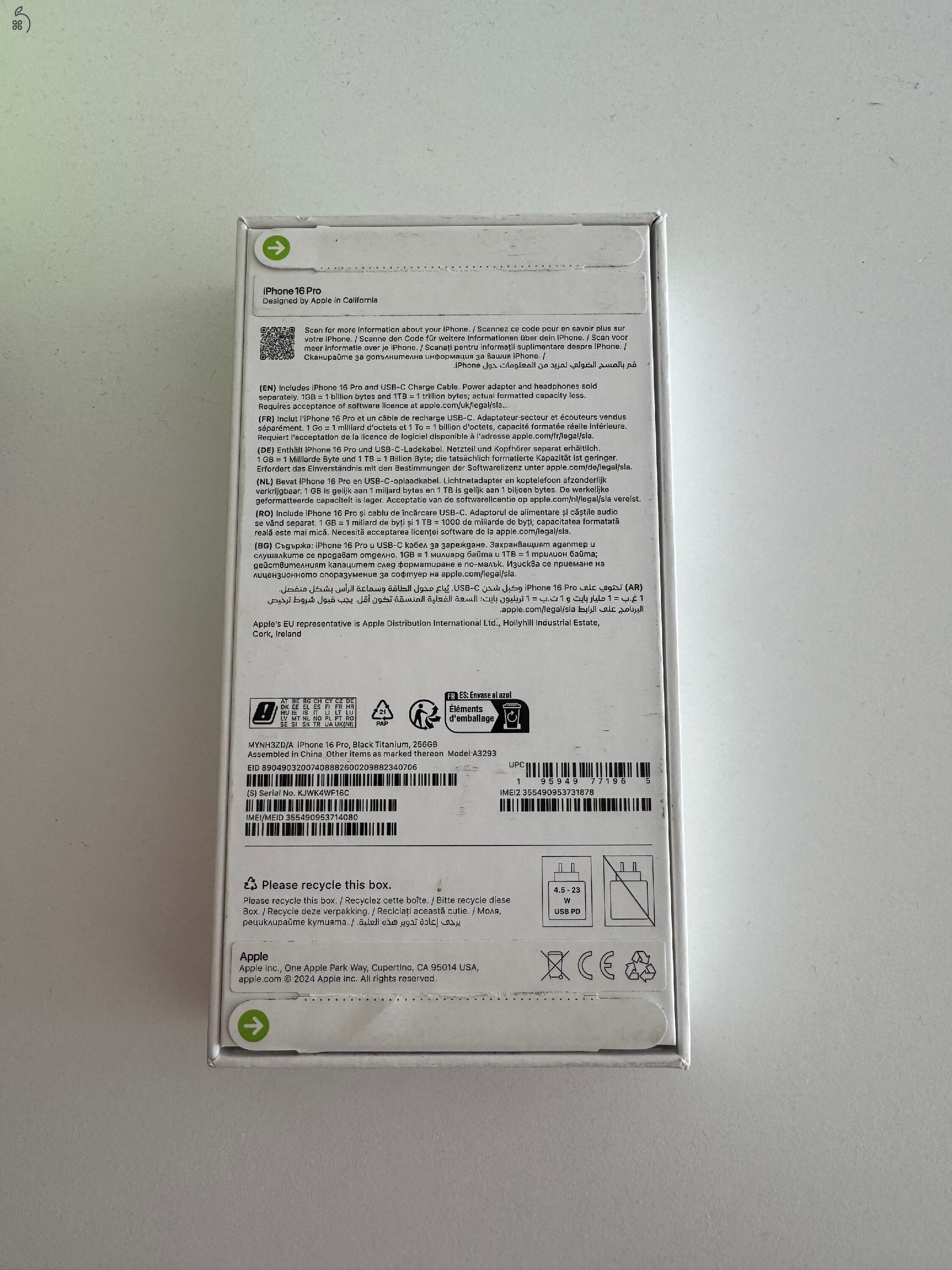 Iphone 16 Pro 256GB Fekete BONTATLAN