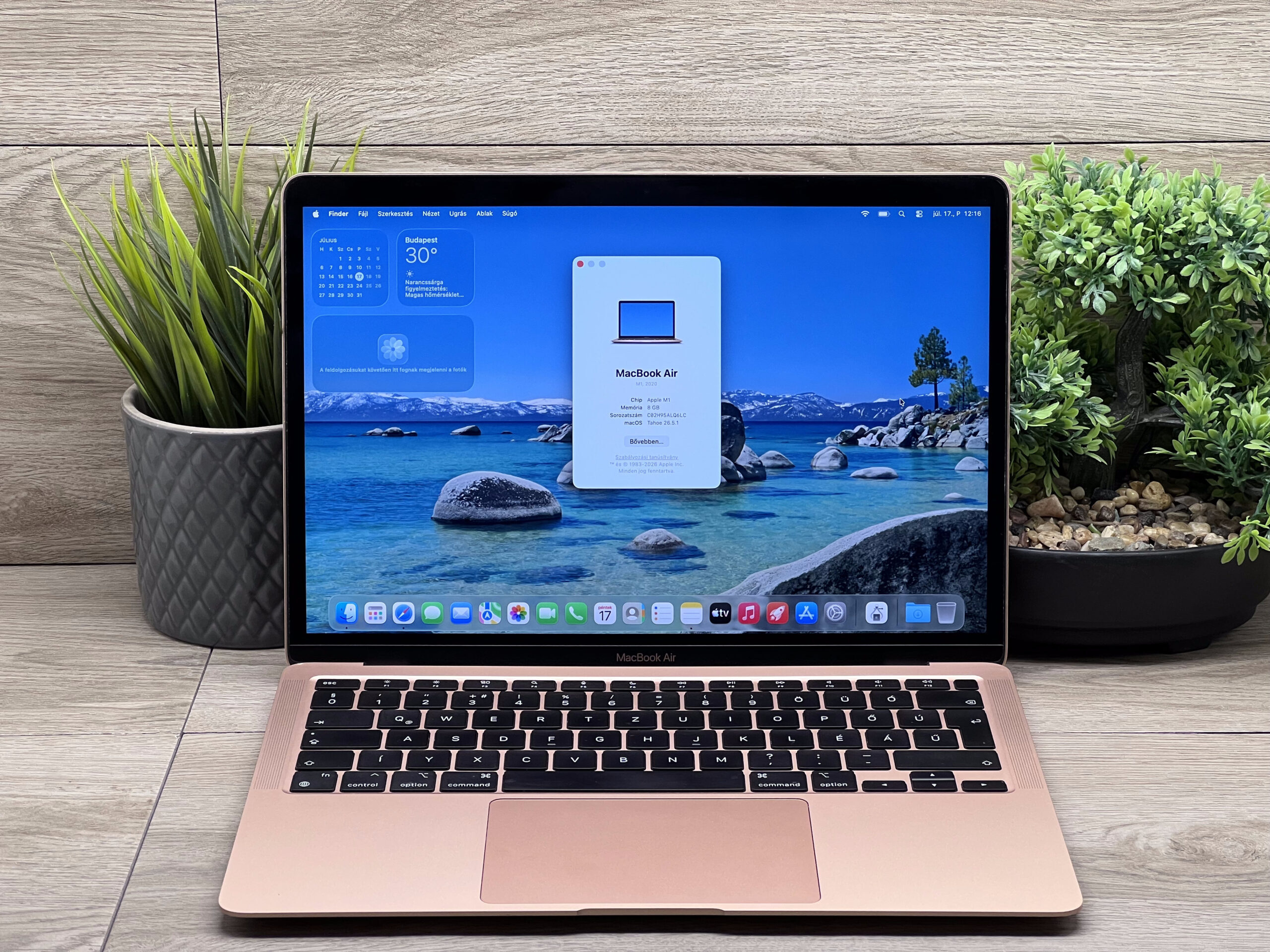MacBook Air 2020 M1 13” 256GB 8GB 2 ÉV Garanciával
