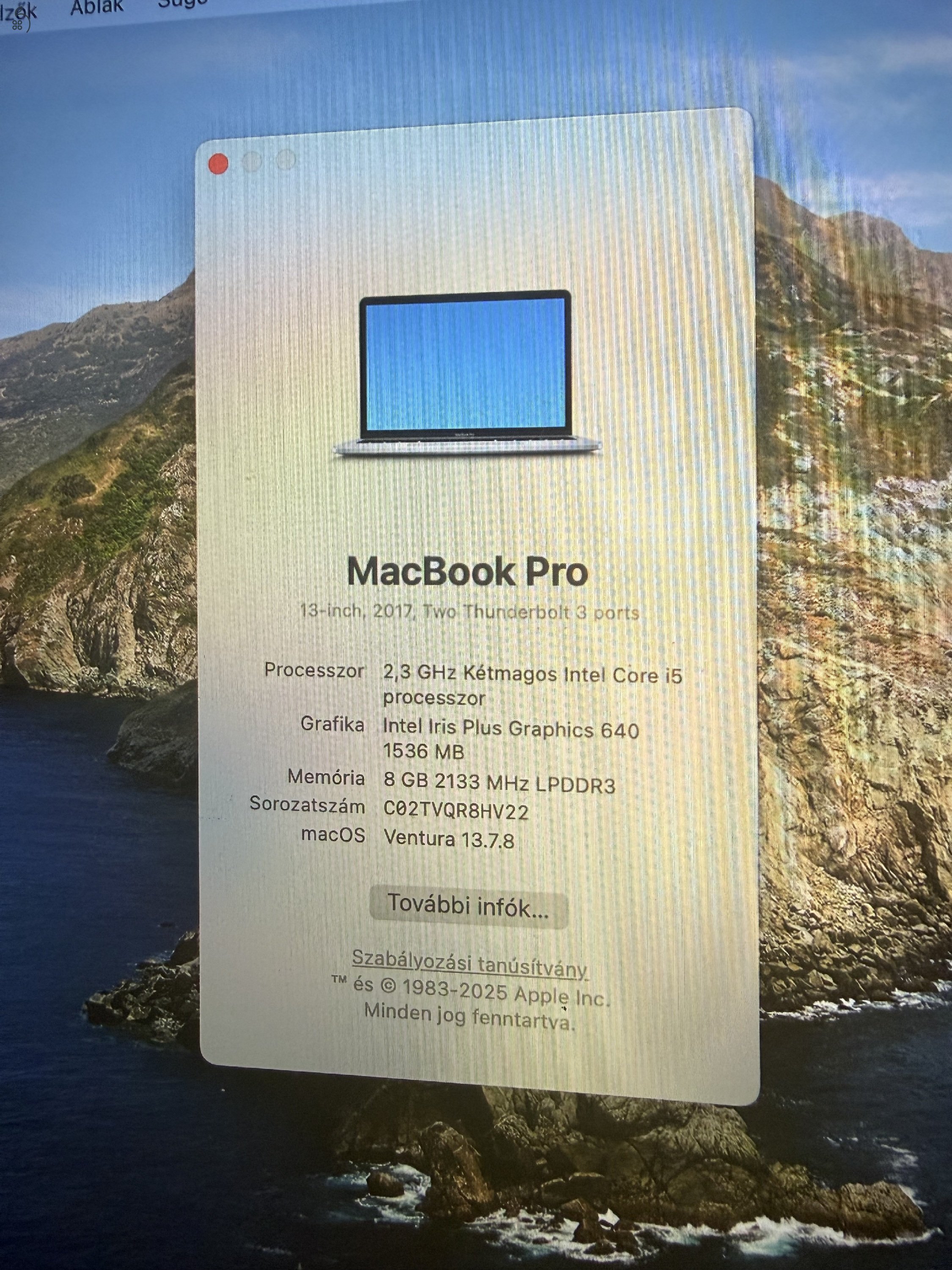 Eladó Apple MacBook Pro 13” (2017) – Friss akkumulátorral, megkímélt állapotban!