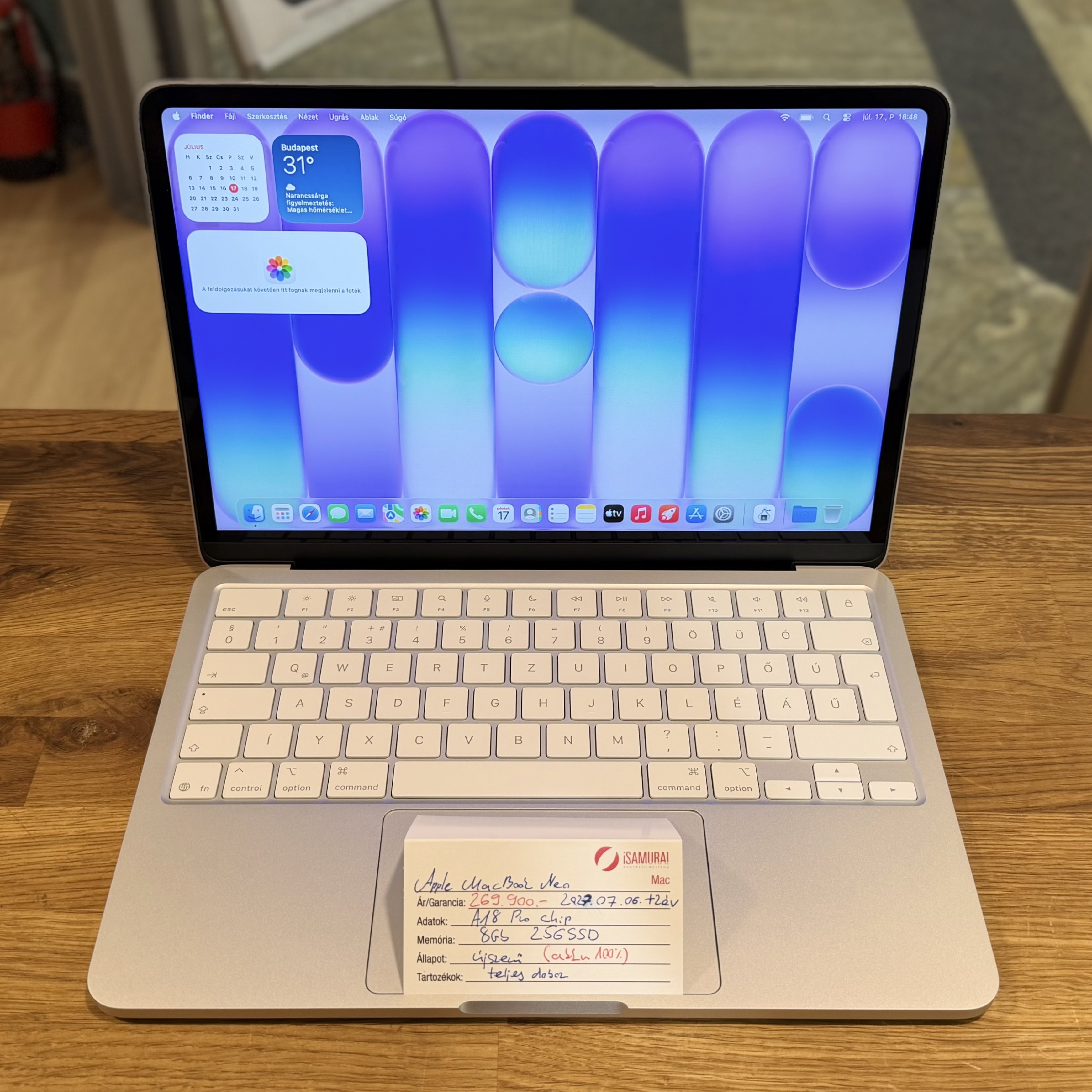 Apple MacBook Neo - A18 Pro - 256SSD - Silver - 2029.06.06 Apple