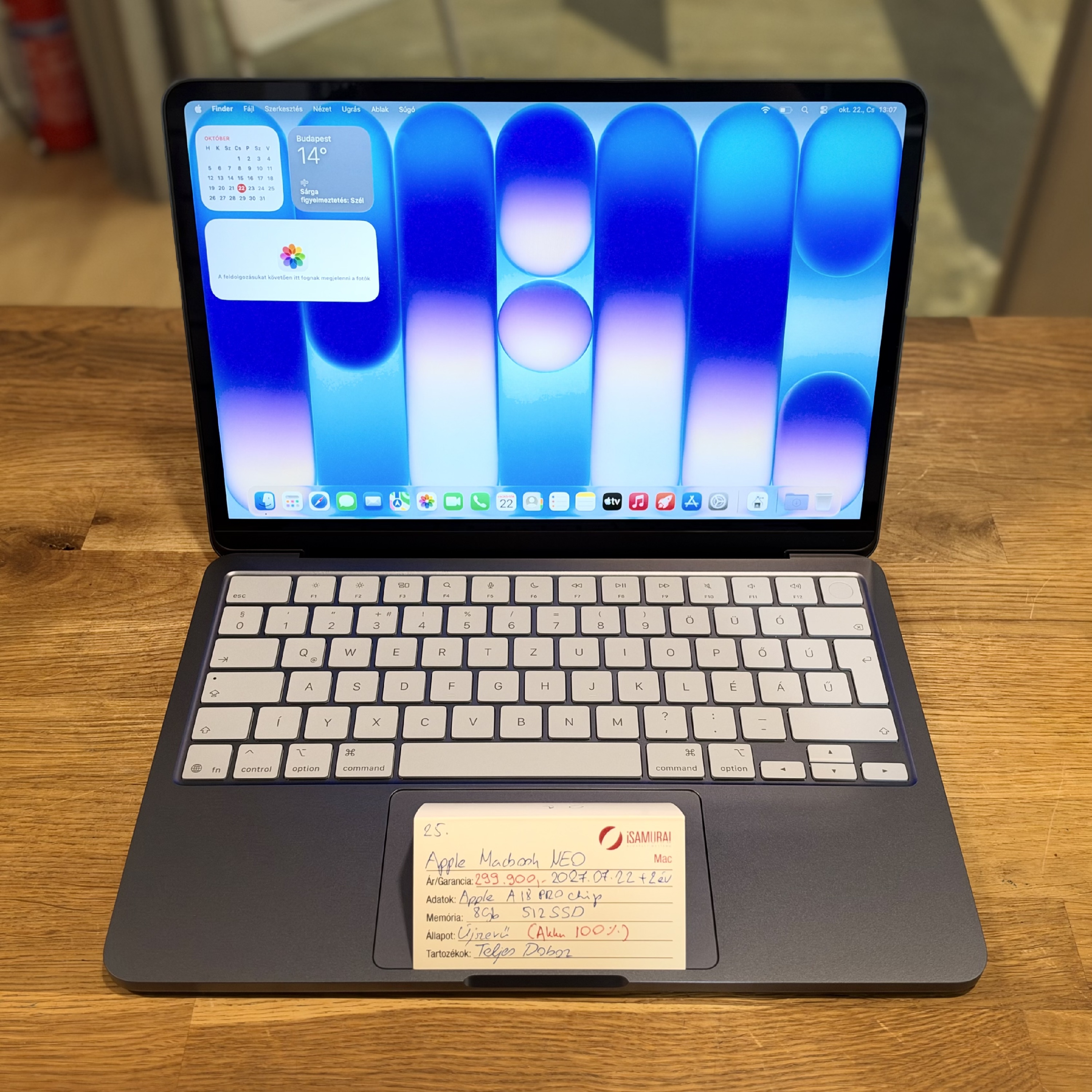 .Apple MacBook Neo - A18 Pro - 512SSD - Indigo - Akku 100% - 2029.07.22 Apple