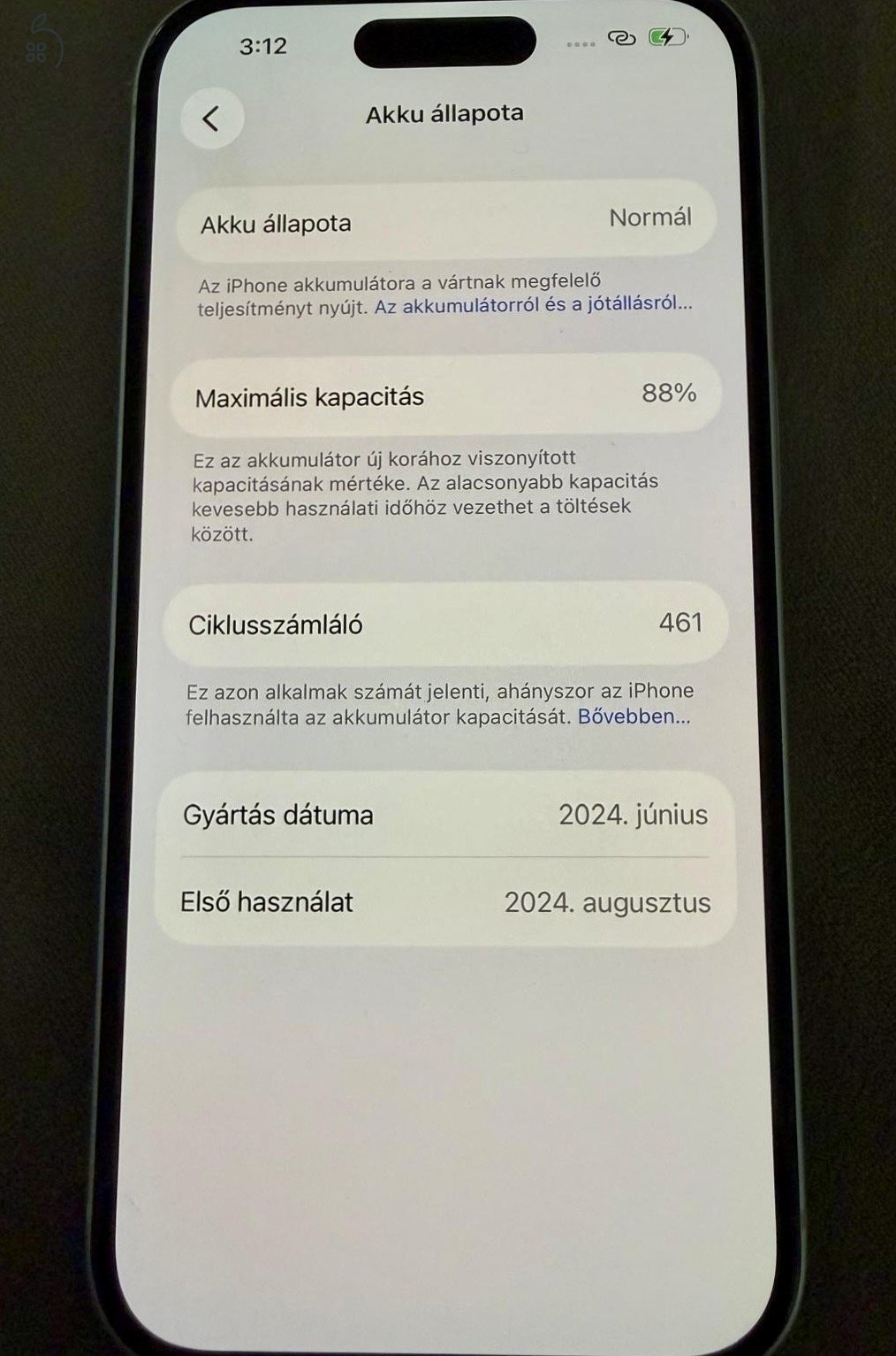 Iphone 15 128 GB - 88% akku