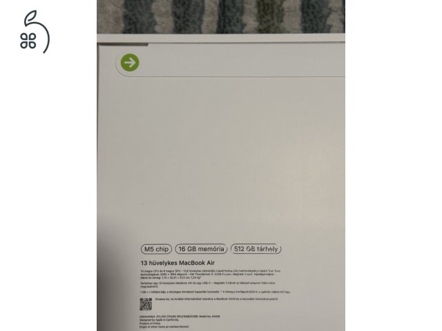 ÚJ, bontatlan MacBook AIR 13” M5 Chip 16GB/512GB SSD, Apple garancia!