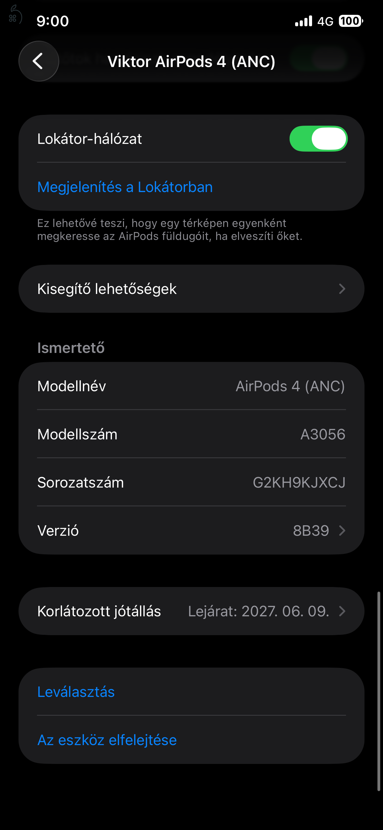 Apple AirPods 4 (ANC) – 1 hónapos, garanciás, hibátlan, EREDETI!!!!!!!