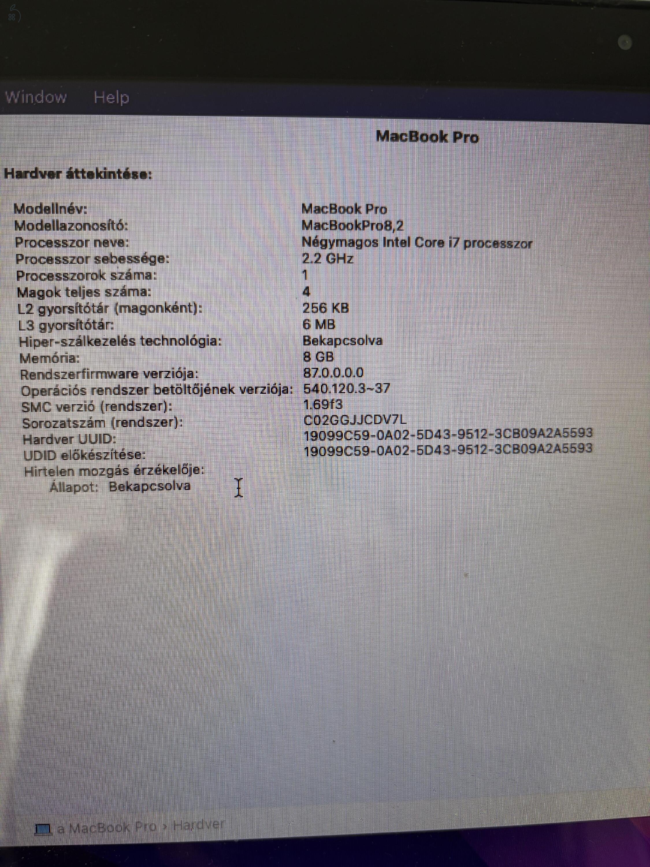 MacBook Pro 15 Late 2011 2.2Ghz négymagos i7 / 8 GB RAM / 128GB SSD / dGPU leválasztva