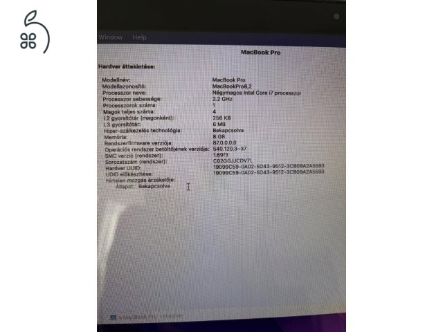 MacBook Pro 15 Late 2011 2.2Ghz négymagos i7 / 8 GB RAM / 128GB SSD / dGPU leválasztva