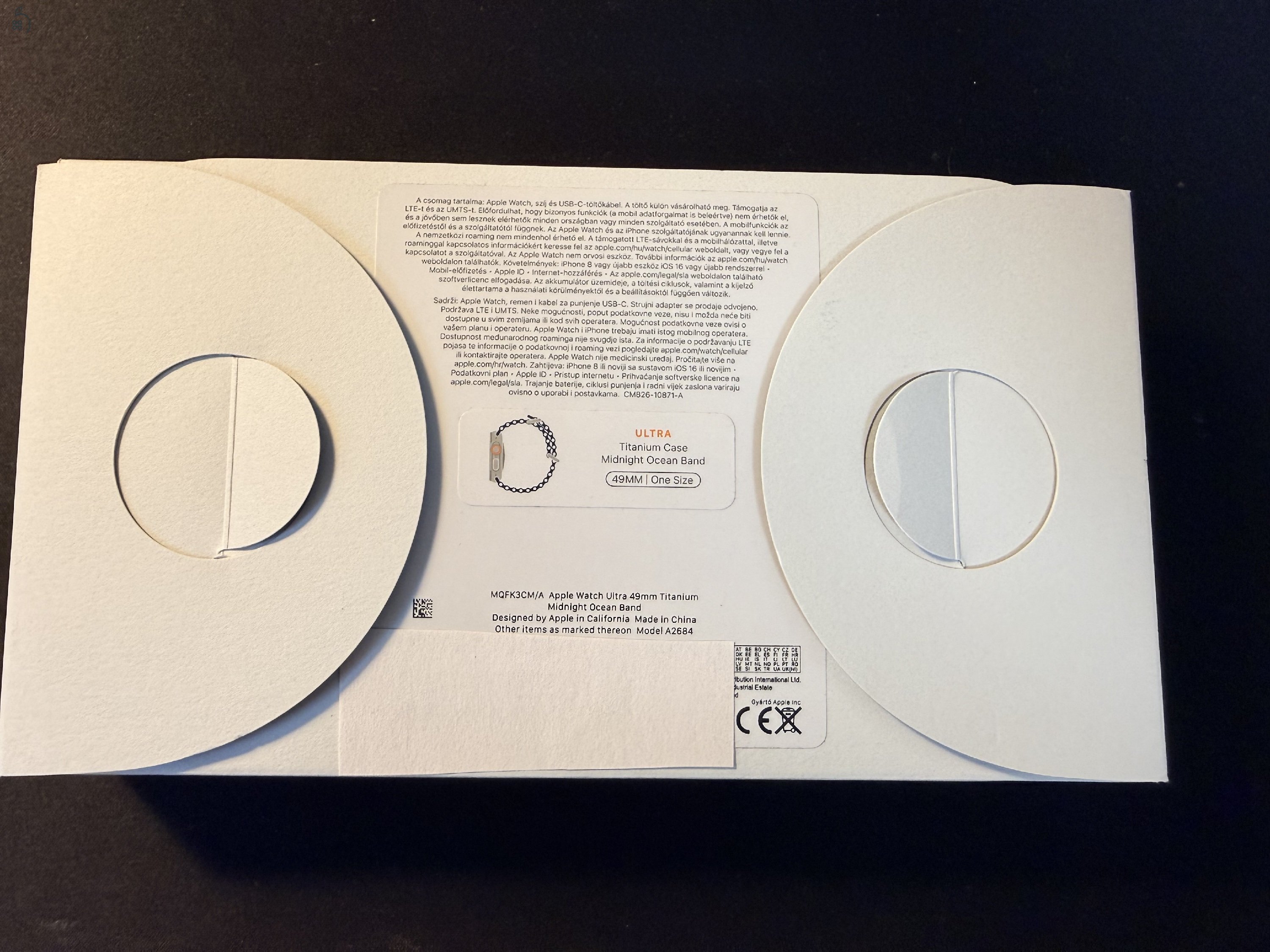 Apple Watch Ultra Midnight Ocean Band szíjjal eladó