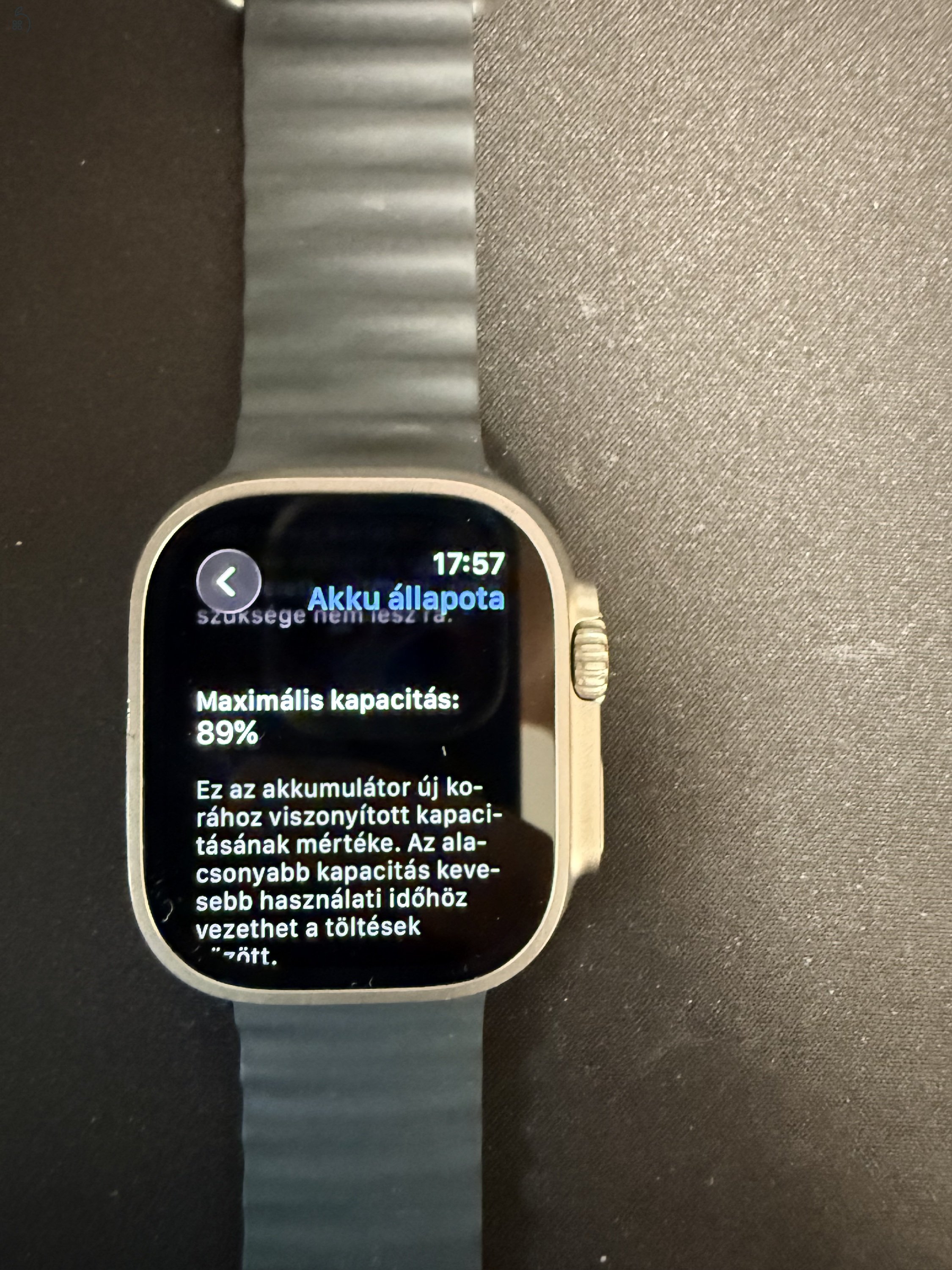 Apple Watch Ultra Midnight Ocean Band szíjjal eladó