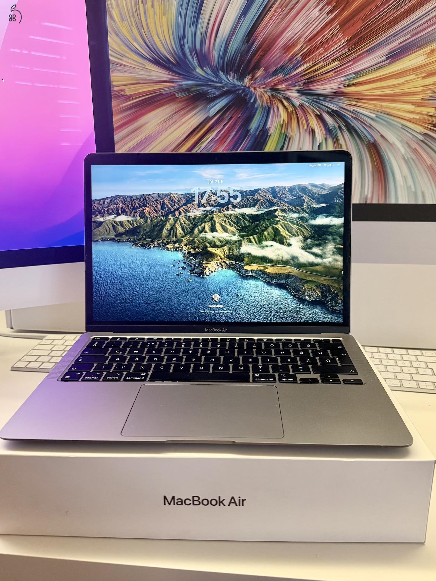 Apple MacBook Air 13” M1 (2020) | 8 GB RAM | 512 GB SSD | Doboz, számla |