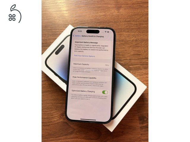 iPhone 14 Pro 256 GB Space Black 76% akku, kártyafüggetlen