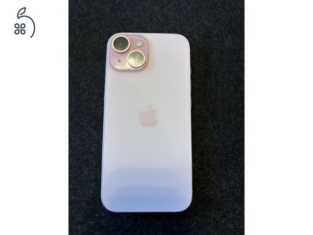 Apple iPhone 15 128 GB Pink - 87% akkumulátor - 7db extra tok és 2 üvegfólia / Független