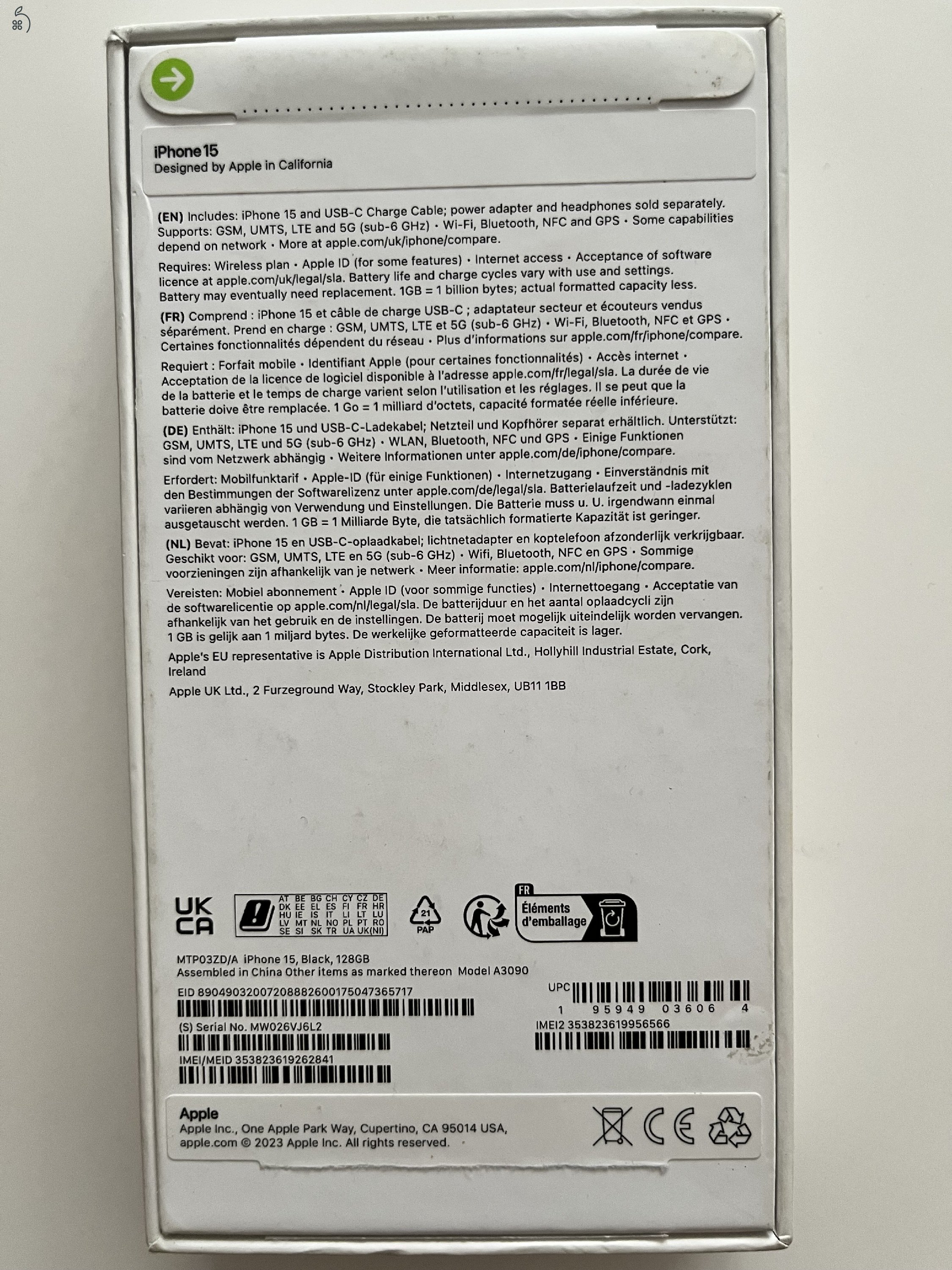 iPhone 15 128GB Új! Aktiválatlan!!!