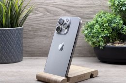 Hibátlan iPhone 15 Pro Natural Titanium 256GB 2 ÉV Garanciával 90%