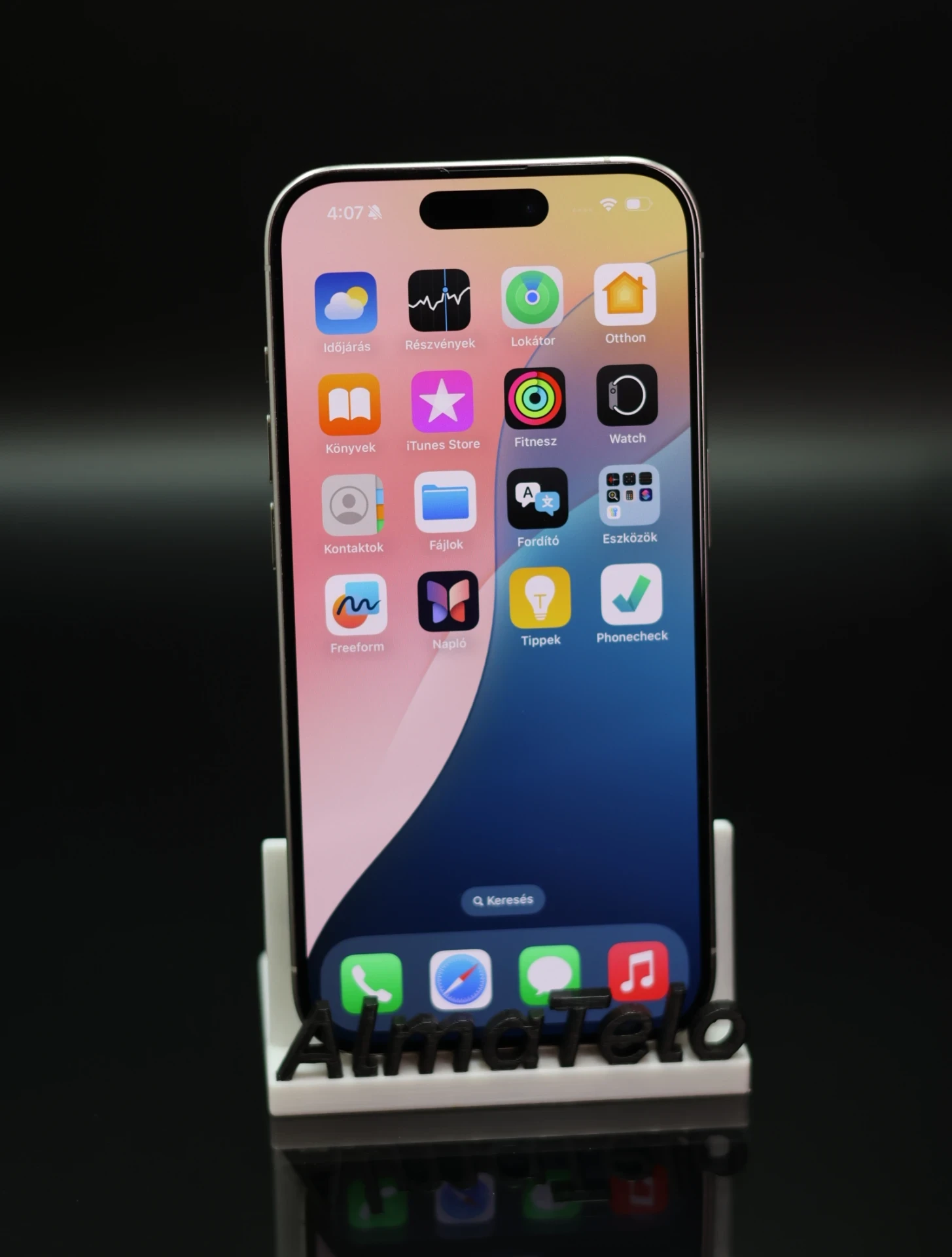 Apple iPhone 15 Pro eSIM 256 GB White Titanium 100% akku - 12 HÓ GARANCIA