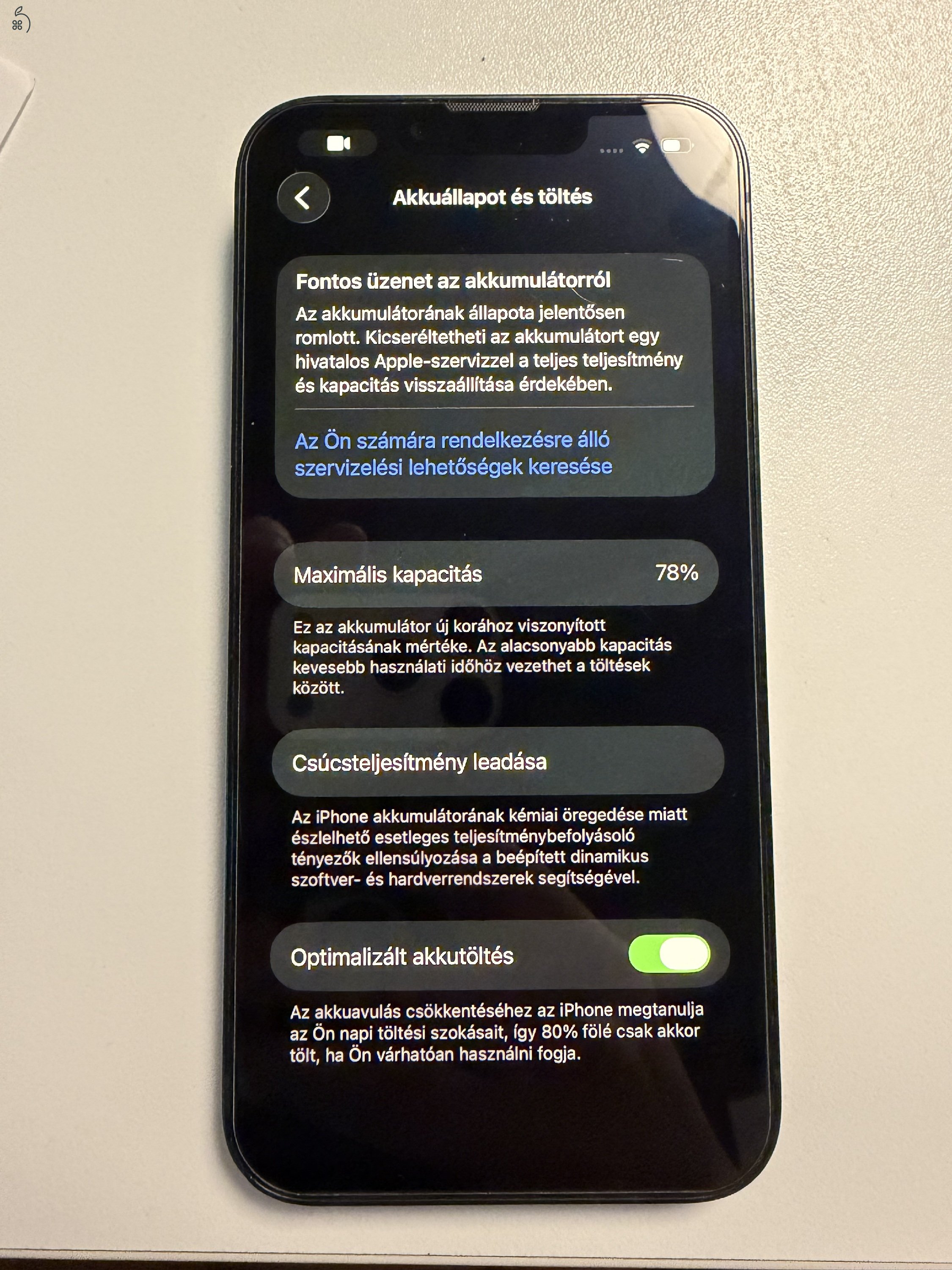iPhone 14 128 GB Függeltlen - 78% Akkumulátor