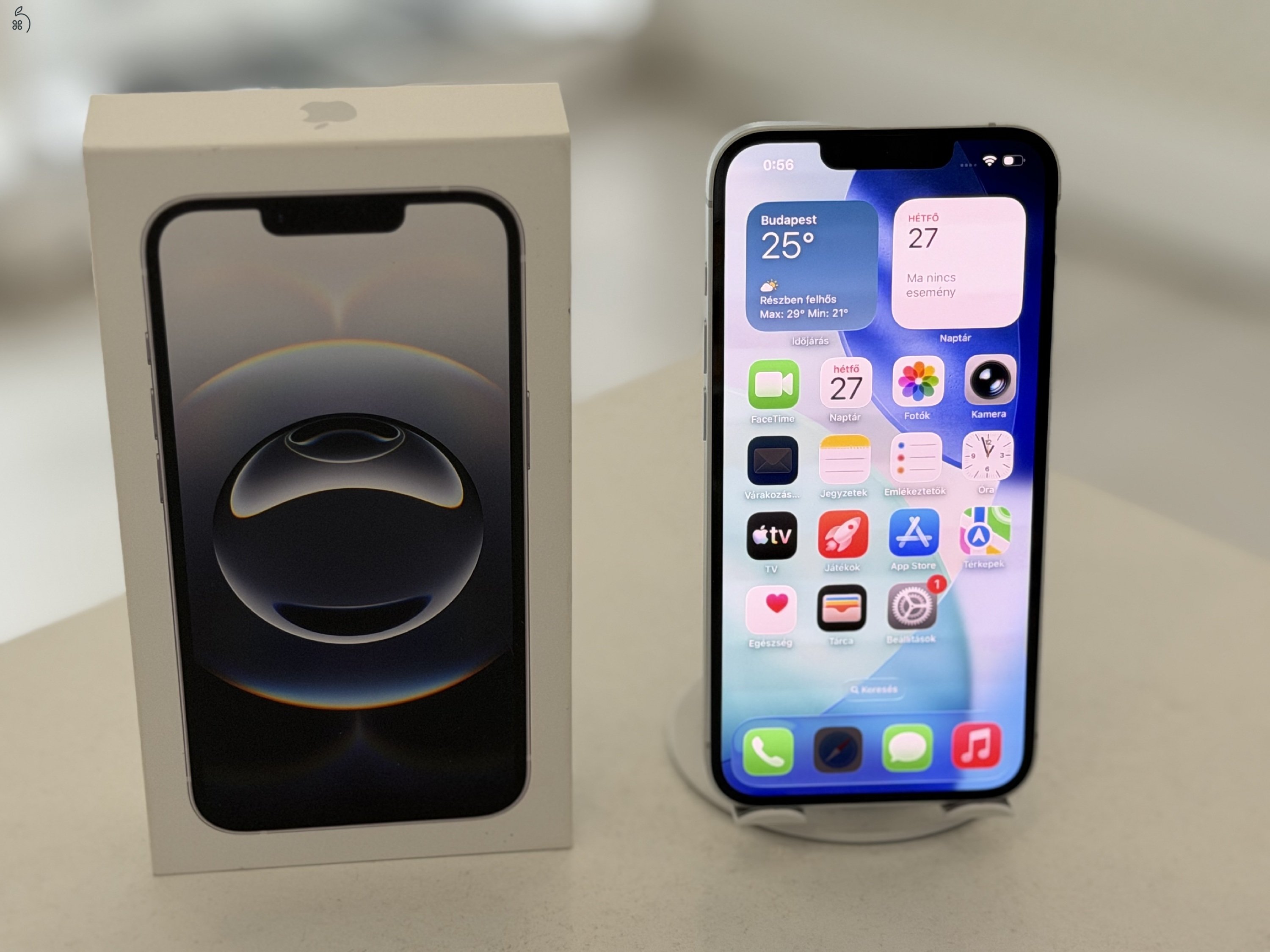 iPhone 16e 128GB Független Mint Az Új/2028.01.26.Apple Gar./Akku 100%/p4953