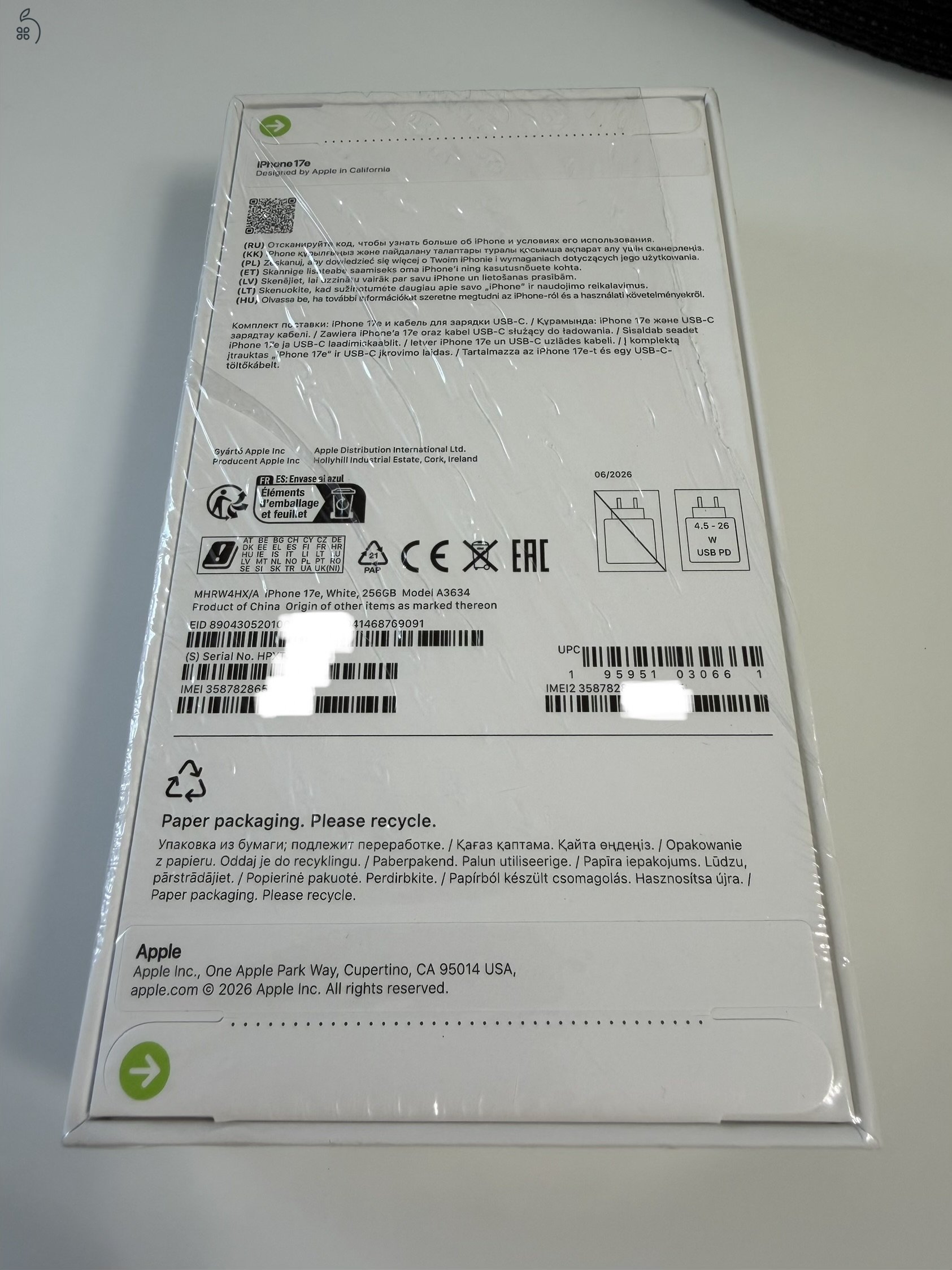 iPhone 17e White 256GB (A3634)