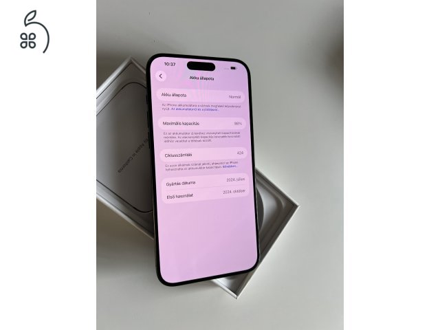 Újszerű iPhone 15 Pro Max 256GB Black Titanium Független (86%)