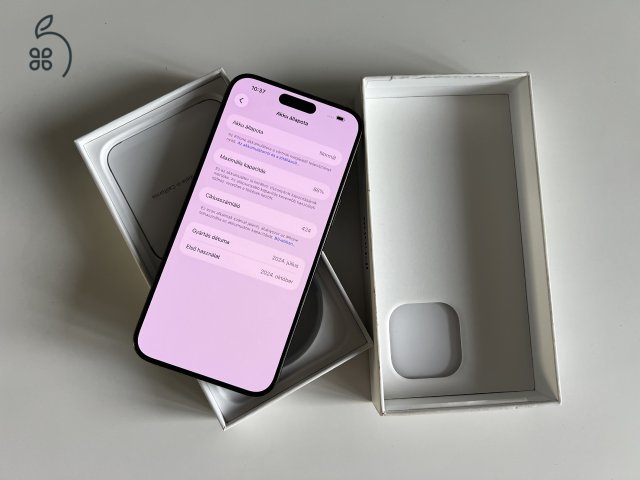 Újszerű iPhone 15 Pro Max 256GB Black Titanium Független (86%)