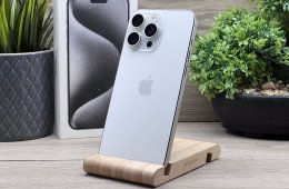 iPhone 15 Pro Max White Titanium 256GB 2 ÉV Garanciával 91%