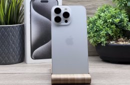 iPhone 15 Pro Max White Titanium 256GB 2 ÉV Garanciával 91%