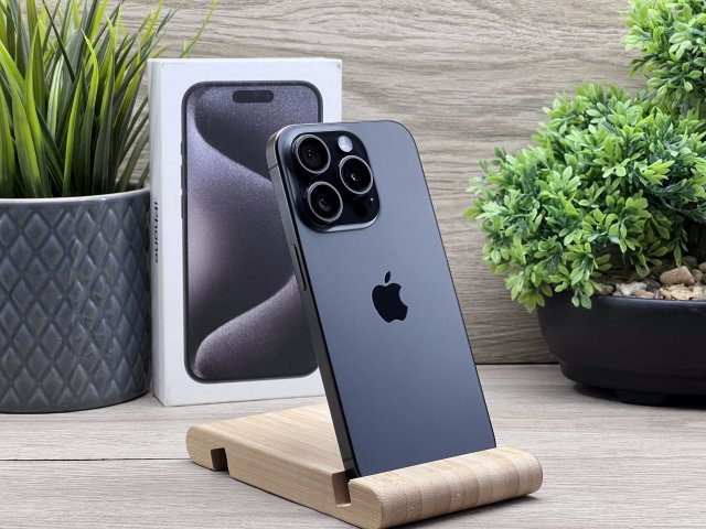 Hibátlan iPhone 15 Pro Black Titanium 128GB 2 ÉV Garanciával 91%