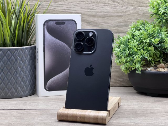 Hibátlan iPhone 15 Pro Black Titanium 128GB 2 ÉV Garanciával 91%