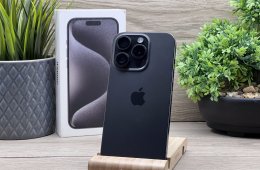 Hibátlan iPhone 15 Pro Black Titanium 128GB 2 ÉV Garanciával 91%