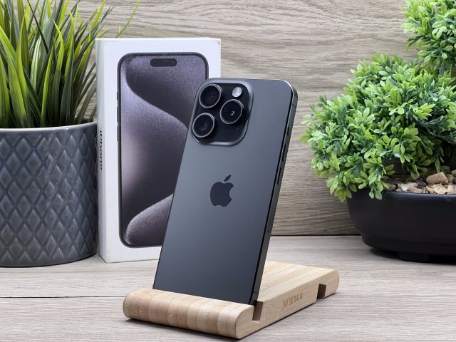 Hibátlan iPhone 15 Pro Black Titanium 128GB 2 ÉV Garanciával 91%