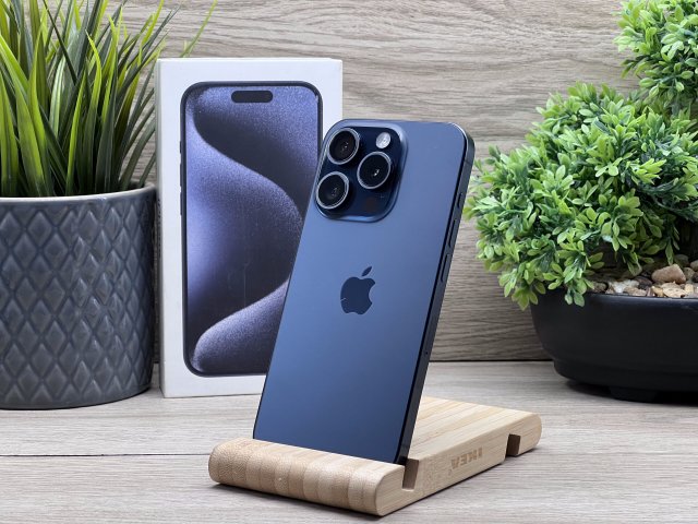 iPhone 15 Pro Blue Titanium 128GB 2 ÉV Garanciával 91%