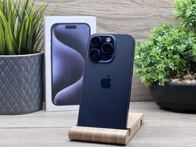 iPhone 15 Pro Blue Titanium 128GB 2 ÉV Garanciával 91%