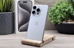 Hibátlan iPhone 15 Pro White Titanium 128GB 2 ÉV Garanciával 92%
