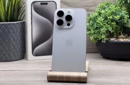Hibátlan iPhone 15 Pro White Titanium 128GB 2 ÉV Garanciával 92%