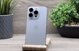 Hibátlan iPhone 15 Pro White Titanium 128GB 2 ÉV Garanciával 90%
