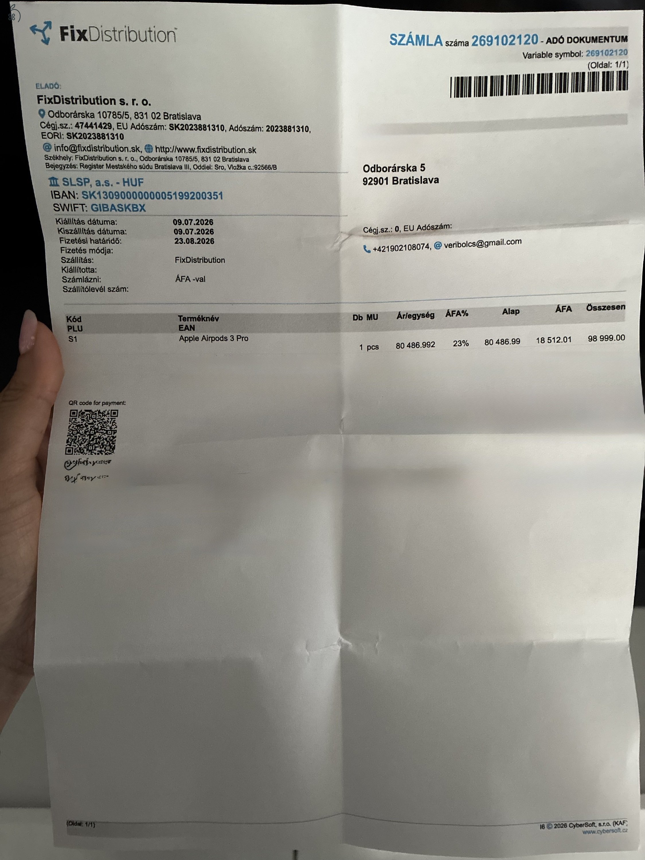 ÚJ, BONTATLAN AirPods Pro 3 ELADÓ – SZÁMLÁVAL & GARANCIÁVAL! 
