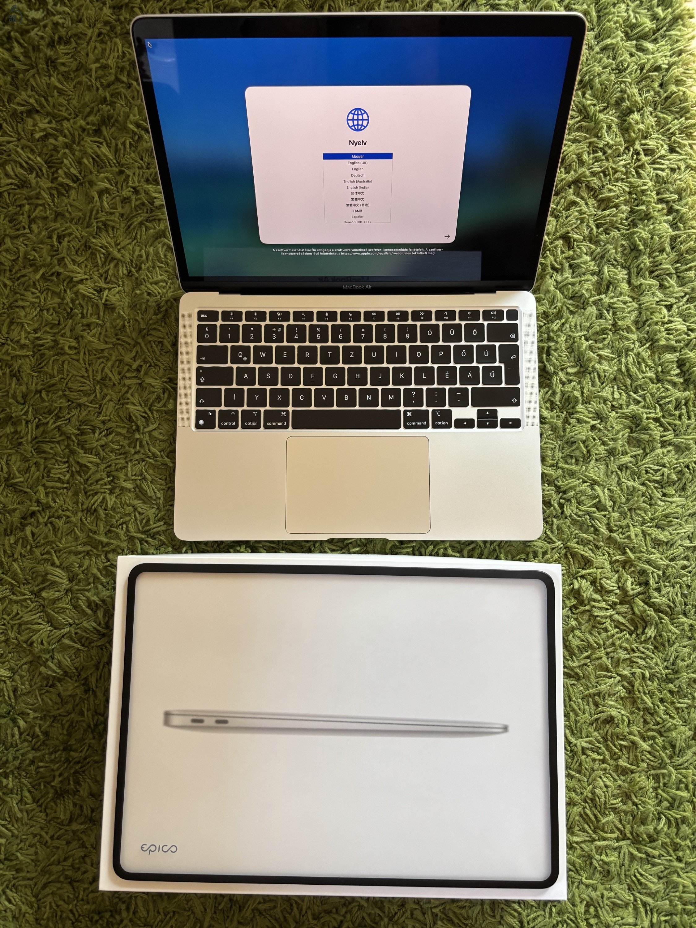 Apple MacBook Air (M1, 2020) 13” 8GB / 512GB, magyar billentyűzet, szép állapot