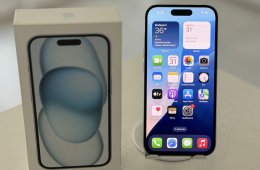 iPhone 15 128GB Független KÉK Mint Az Új/1 hónap gar./Akku 91%/p4973