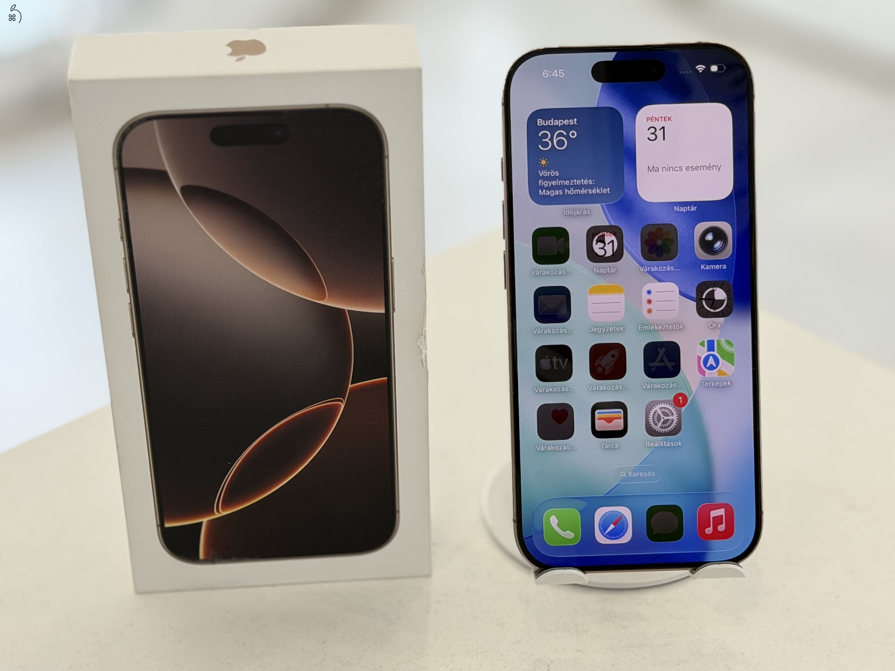 iPhone 16 Pro 256GB Független Mint Az Új/1 hónap gar./Akku 90%/p4974