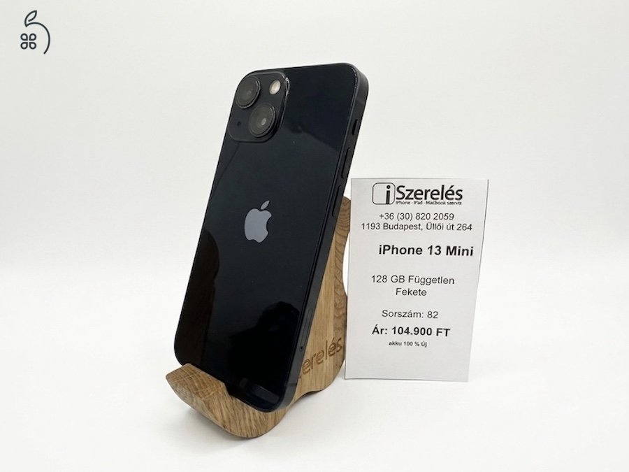 iPhone 13 Mini 128GB független fekete akku ÚJ (82) iSzerelés.hu