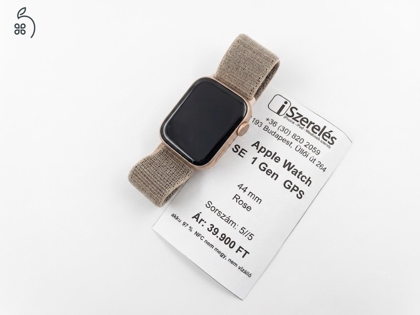 Apple Watch SE 44mm rose akku 97%  garanciával (5/5) iSzerelés.hu