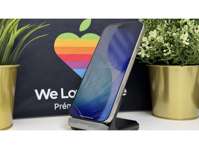iPhone 16 Pro Max 256GB, Natúr Titán, Független, Számla, 2 Év Garancia, 89%