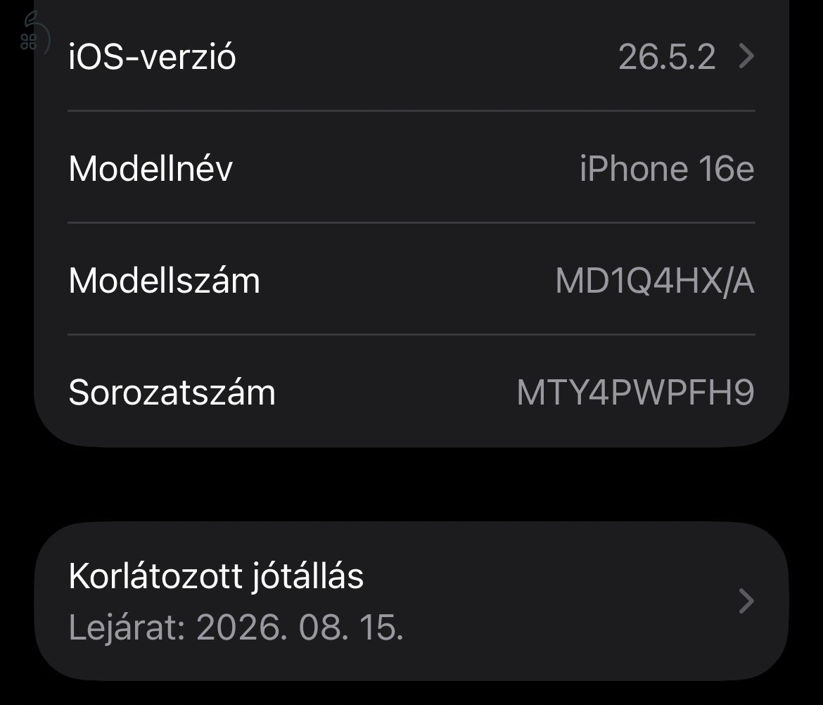 Eladó szép állapotú iPhone16e