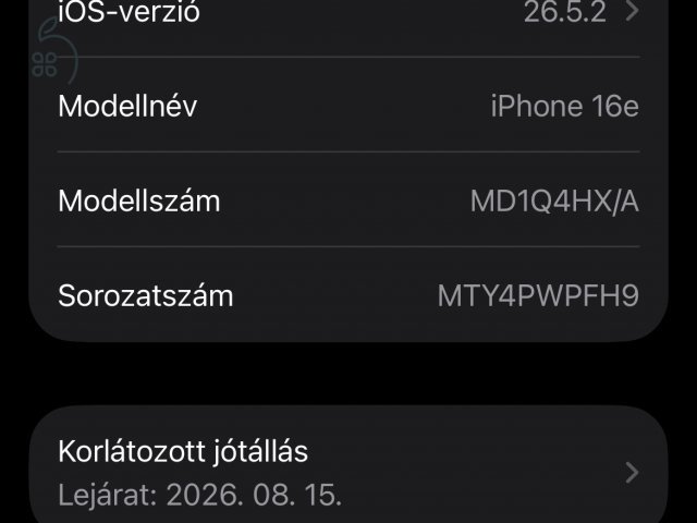 Eladó szép állapotú iPhone16e