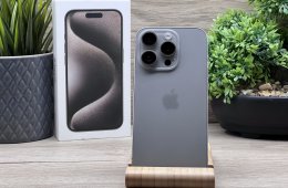 Hibátlan iPhone 15 Pro Natural Titanium 128GB 2 ÉV Garanciával