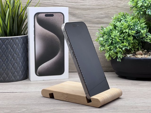 Hibátlan iPhone 15 Pro Natural Titanium 128GB 2 ÉV Garanciával