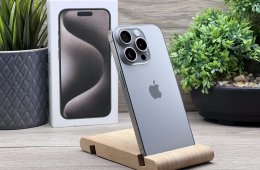 Hibátlan iPhone 15 Pro Natural Titanium 128GB 2 ÉV Garanciával