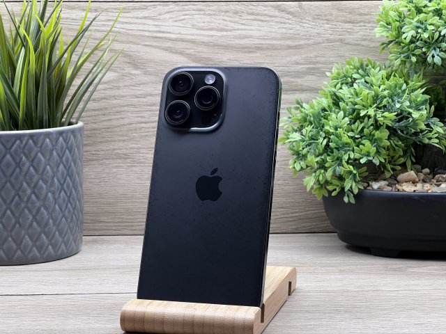 iPhone 15 Pro Max Black Titanium 256GB 2 ÉV Garanciával 91%