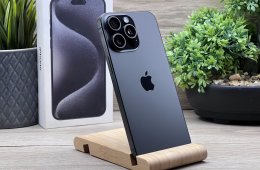 iPhone 15 pro Max Black Titanium 256GB 2 ÉV Garanciával 91%